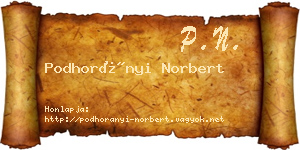 Podhorányi Norbert névjegykártya