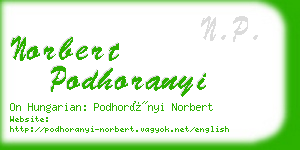 norbert podhoranyi business card